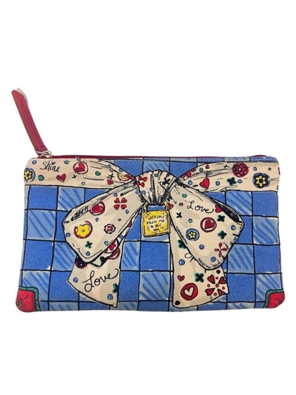 Brighton Bow w/"Love From Me to You" Zip top Cosmetic Pouch, Clutch